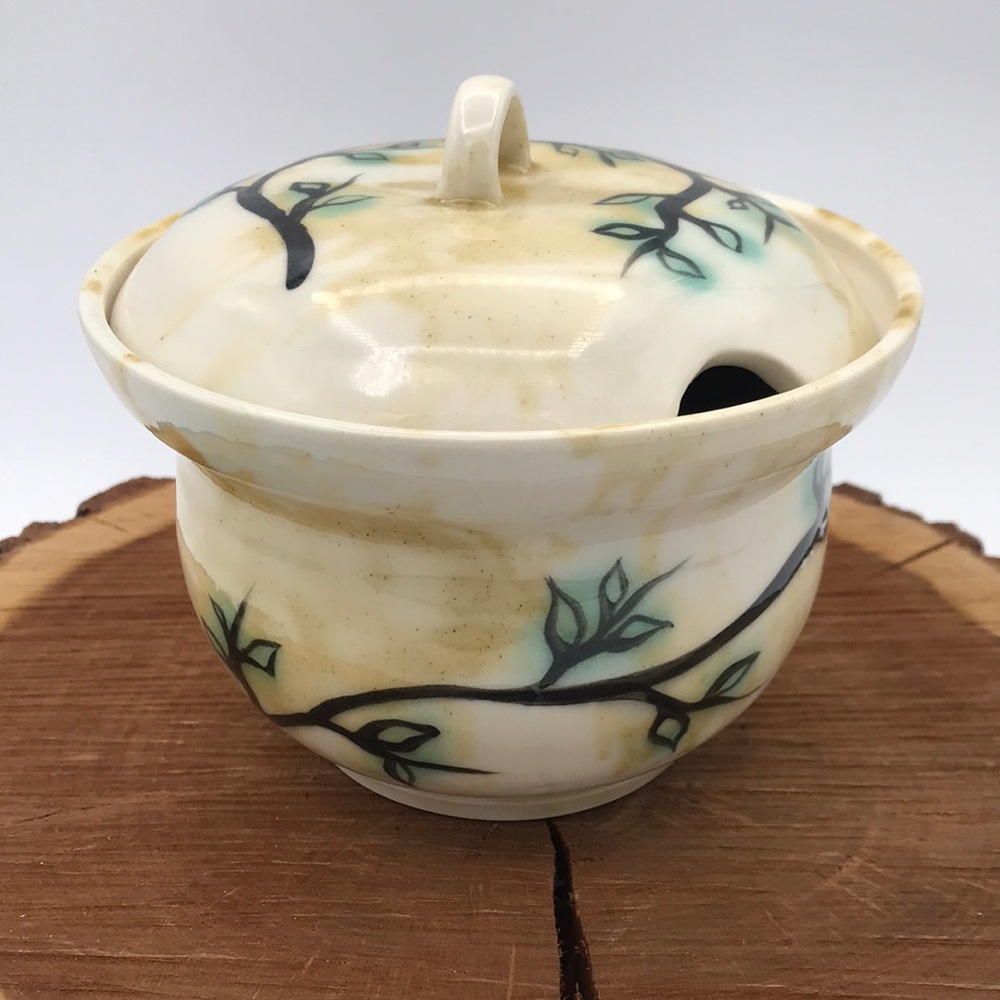 Signed Studio Pottery Lidded‎ Jam/Condiment Jar